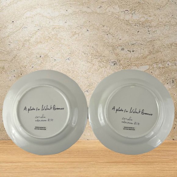 2 Ea Anthropologie Cornelia O’Donovan A PLATE FOR WALNUT BROWNIES Plate with Dog - Picture 5 of 5